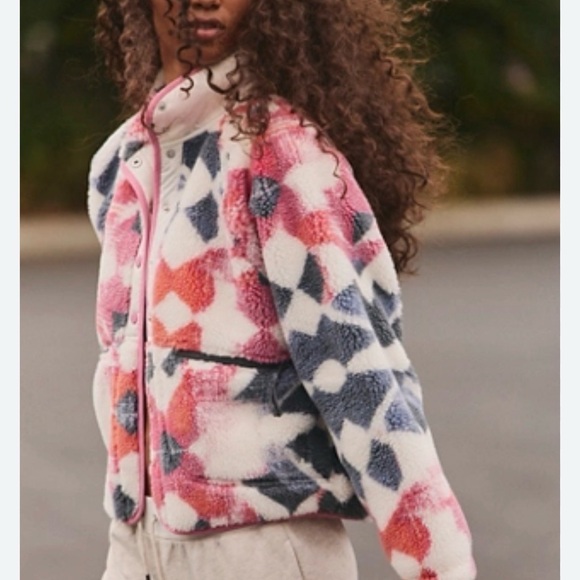 free people movement Jackets & Blazers - FP Movement by Free People hit the slopes Fleece Jacket - Pink, White, Black